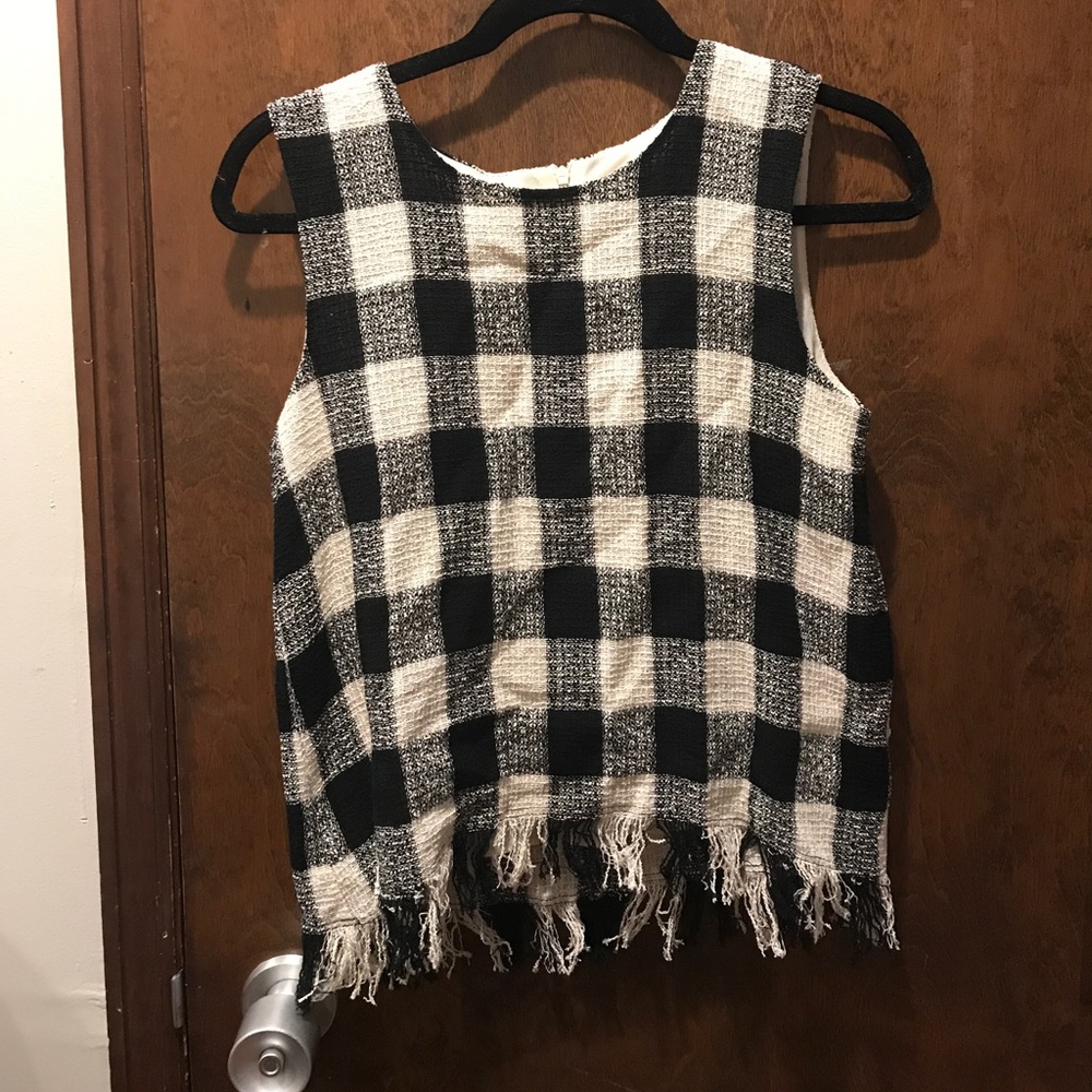 Zara gingham knit tank